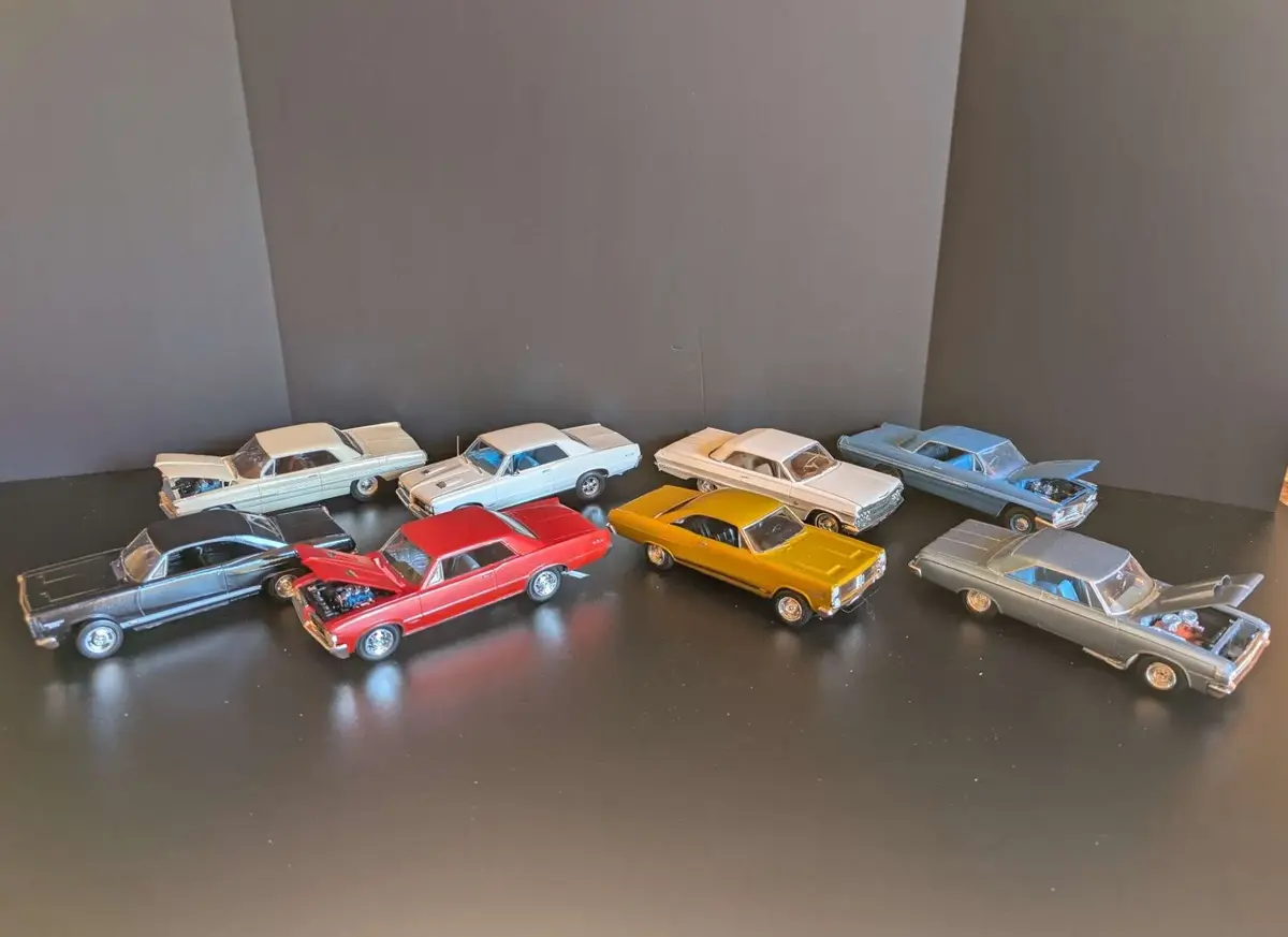 8-Piece Hand-Built 1960s American Model Car Collection