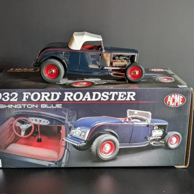 ACME 1932 Ford Roadster Washington Blue Die Cast Model with Box