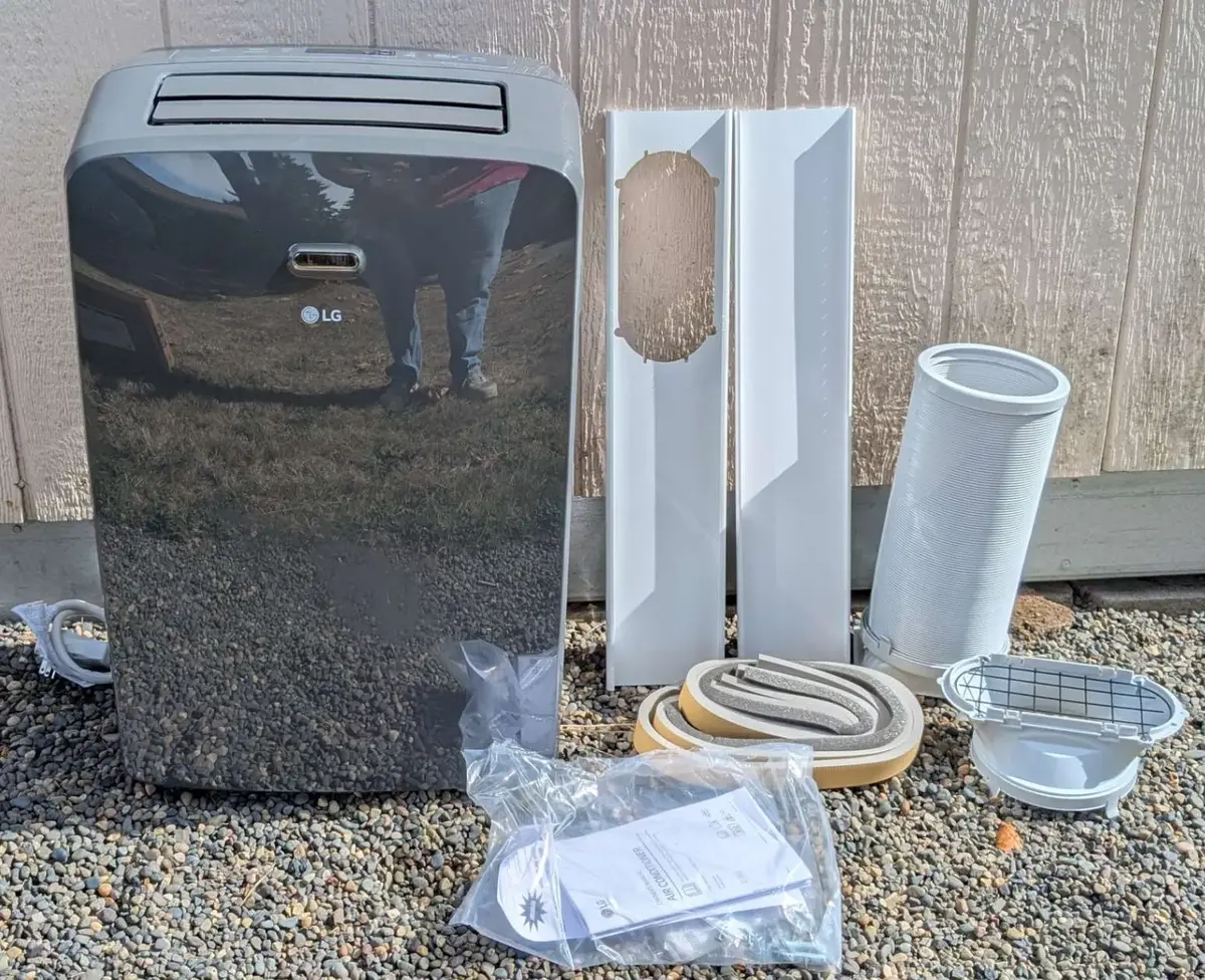 LG 8,000 BTU Smart Portable Air Conditioner with Window Kit & Remote