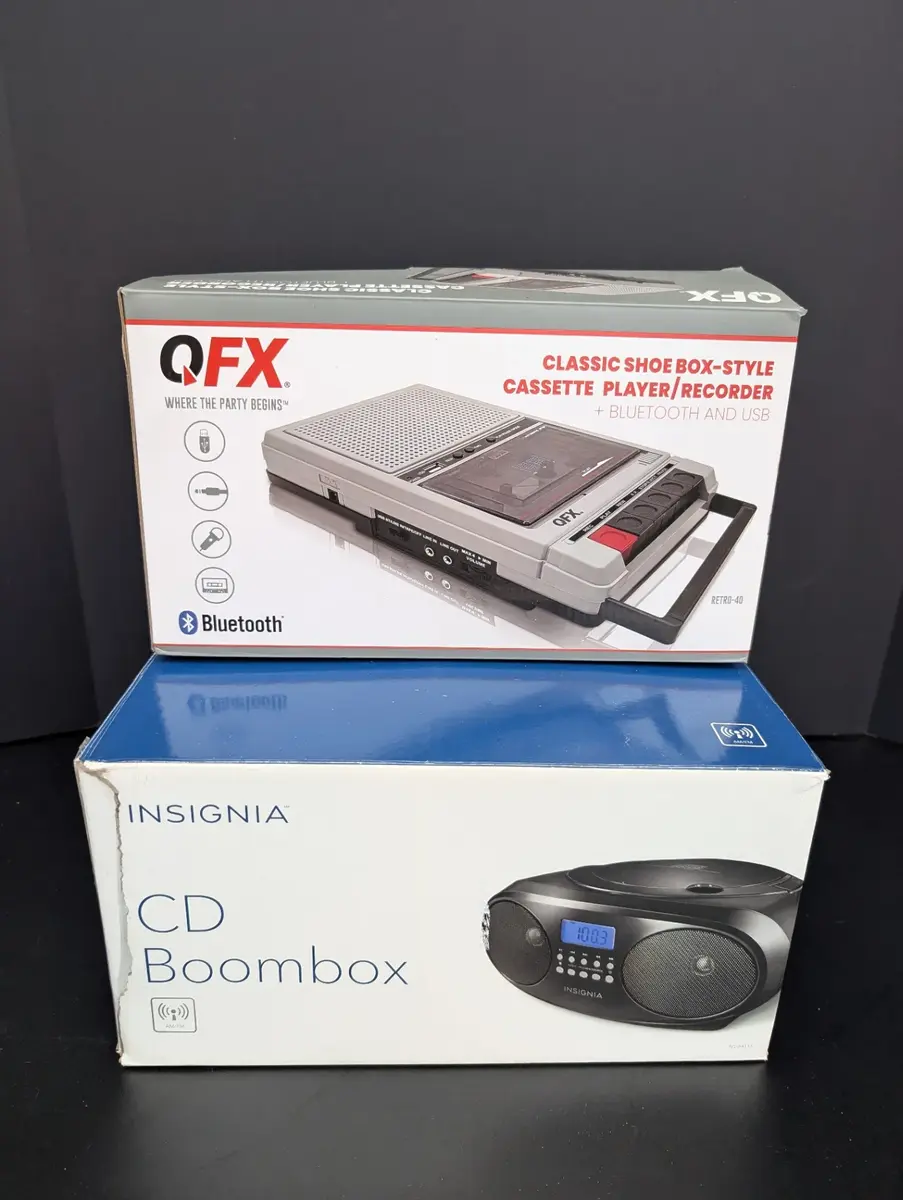 QFX Retro-40 Cassette Player/Recorder & Insignia CD Boombox