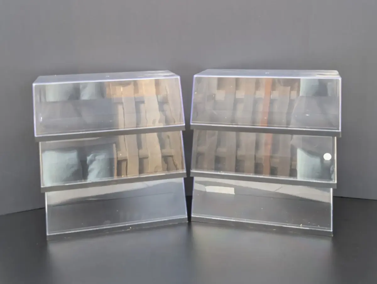 6 Large Clear Model Car Display Cases with Black Bases