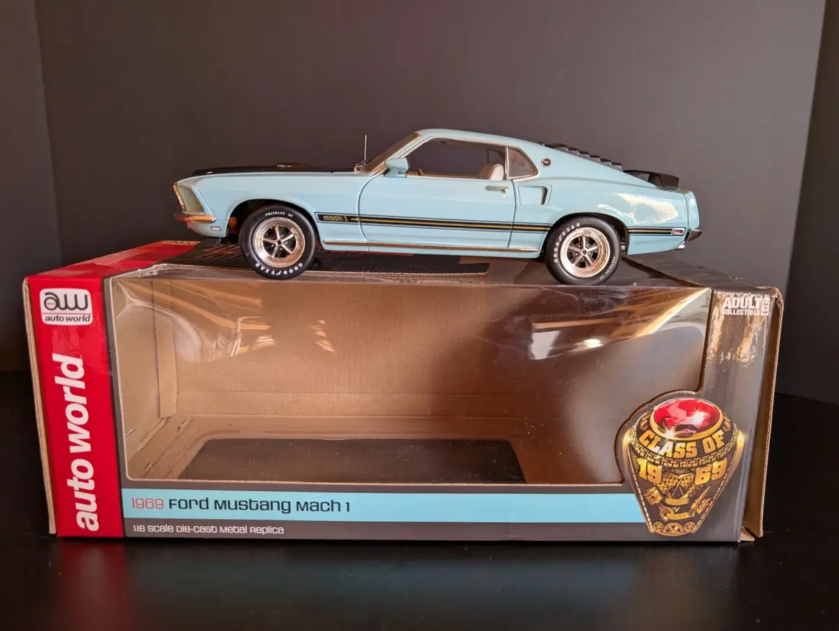 Auto World American Muscle 1969 Ford Mustang Mach 1 1:18 Die-Cast Model