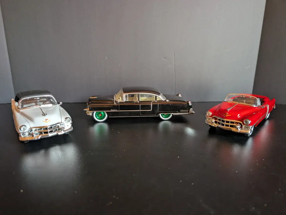 3-Piece 1950s Cadillac Diecast Model Car Lot
