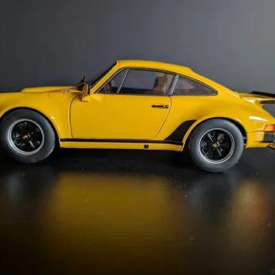 Norev Porsche 911 Turbo 3.0 Die Cast Model Yellow