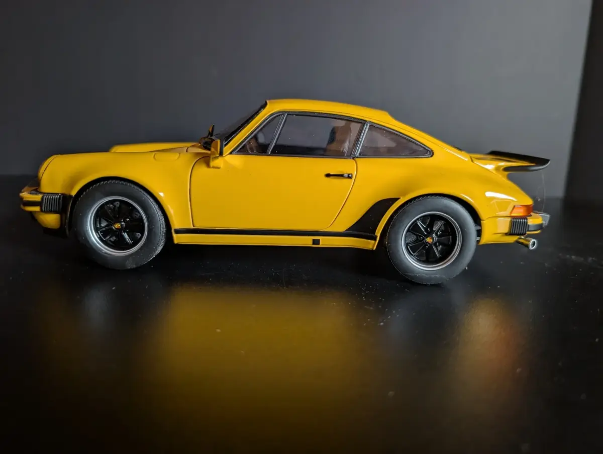 Norev Porsche 911 Turbo 3.0 Die Cast Model Yellow