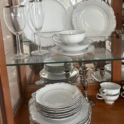 Bristol fine China "Nobility" 8 piece place setting with serving pieces