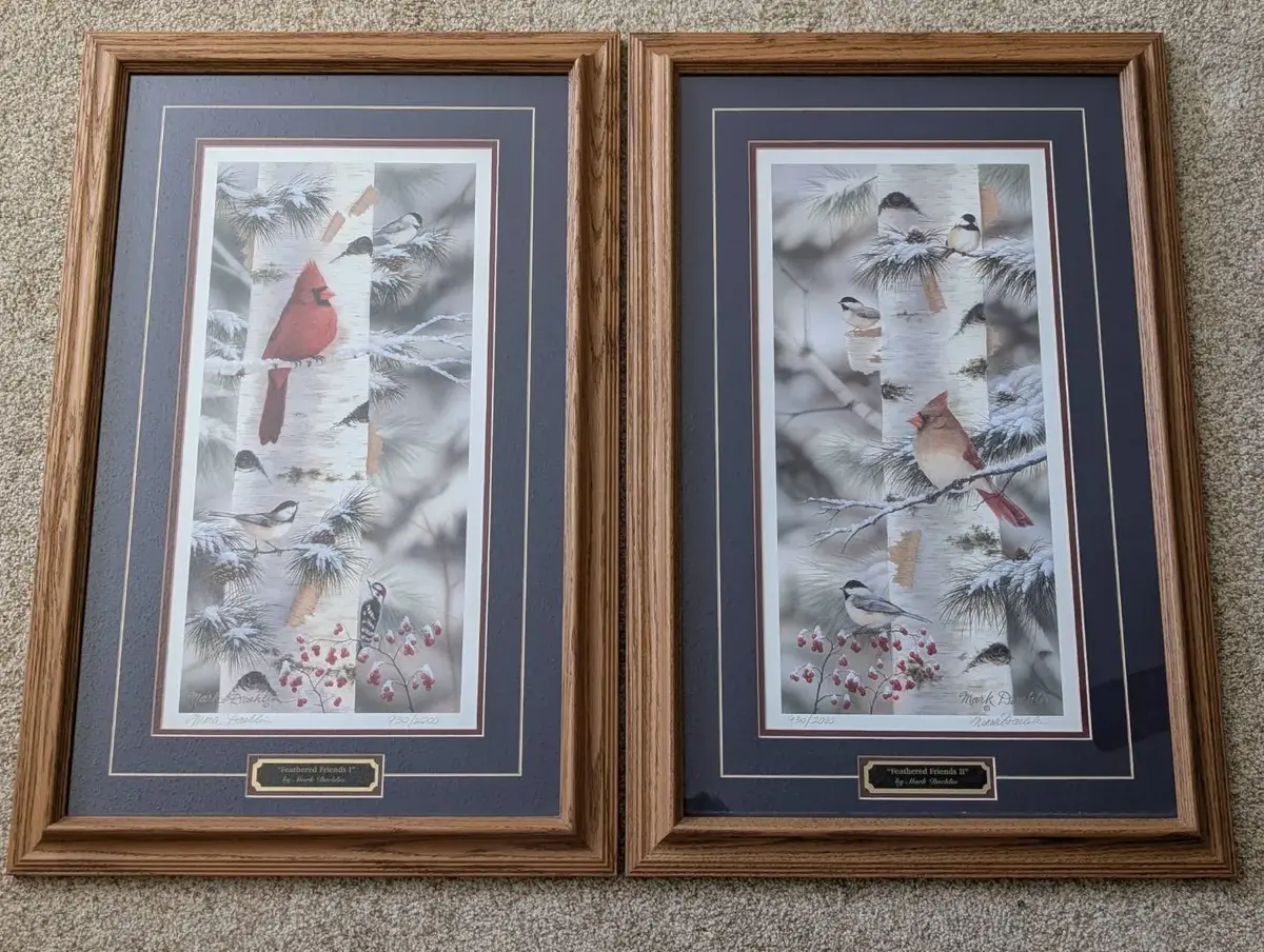 "Feathered Friends I And II" Signed Mark Daehlin Prints
