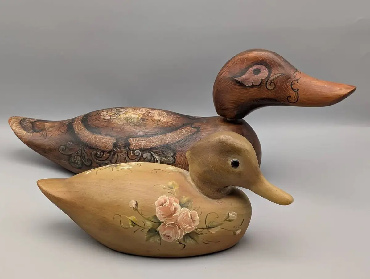 Folk Art Wooden Ducks