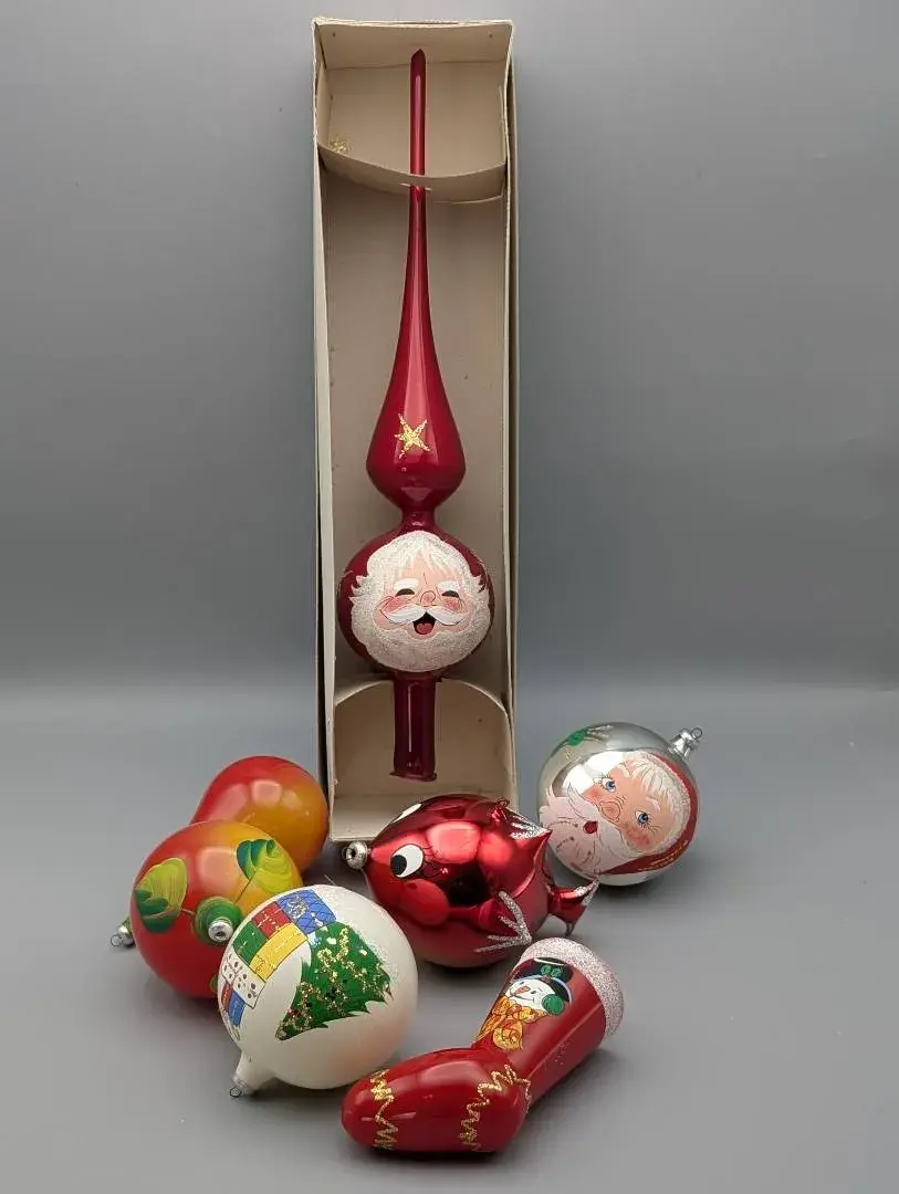 Hand-Painted Italian Glass Christmas Ornaments 
