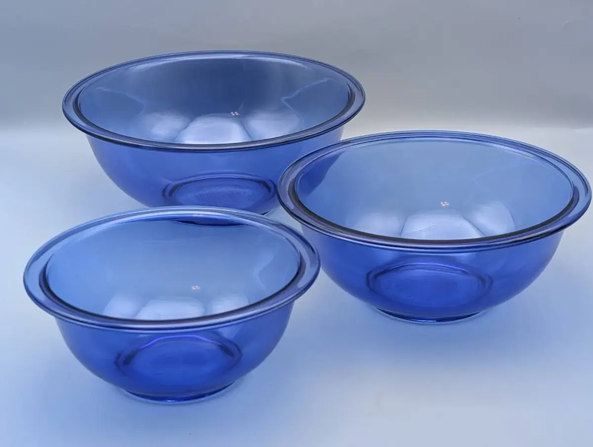 Blue Glass Pyrex Bowls