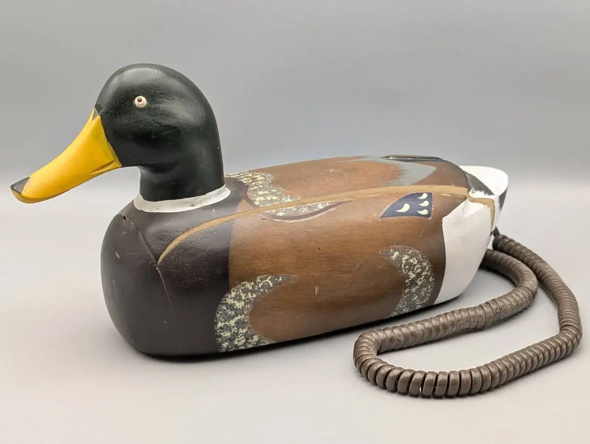 Wooden Mallard Duck Telephone 