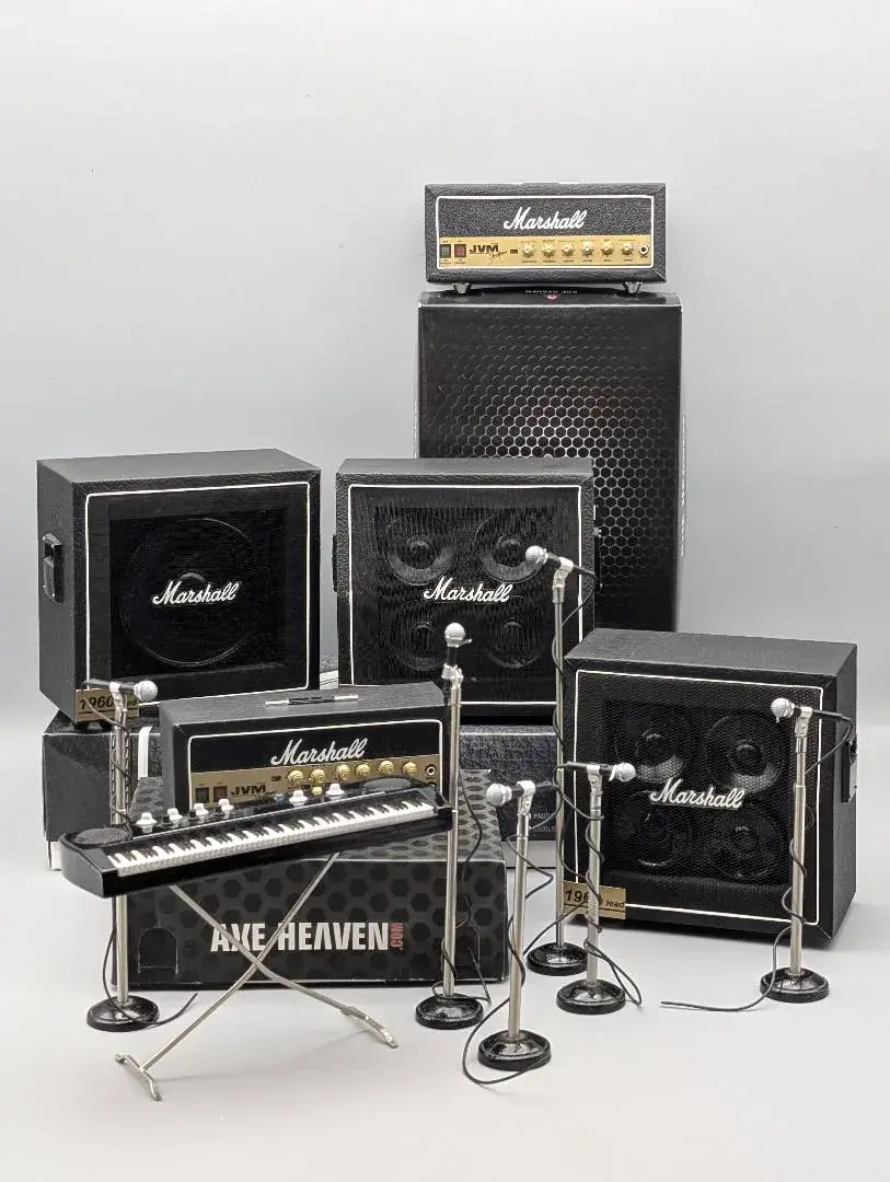 Axe Heaven Miniature Marshall Amplifiers, Keyboard Stand & Microphones