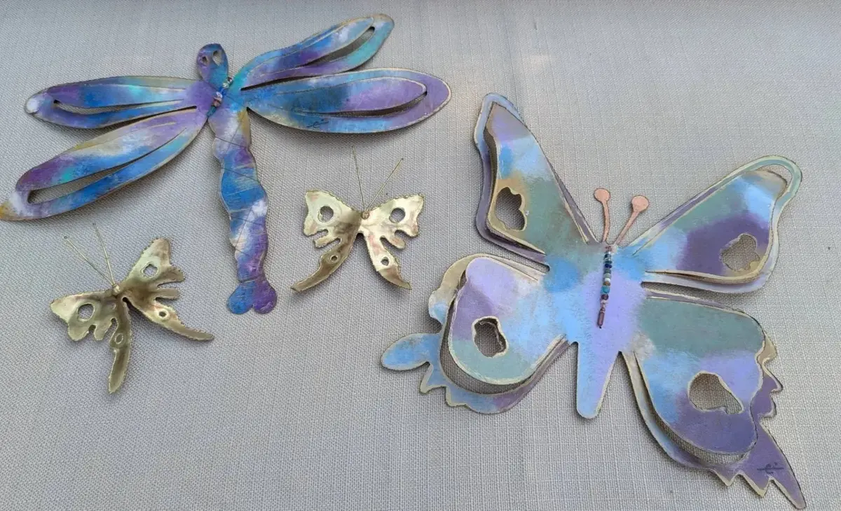 Metal Butterflies and Dragonfly