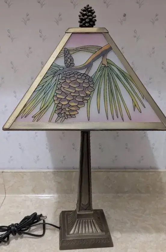 Rustic Pine Cone Lamp