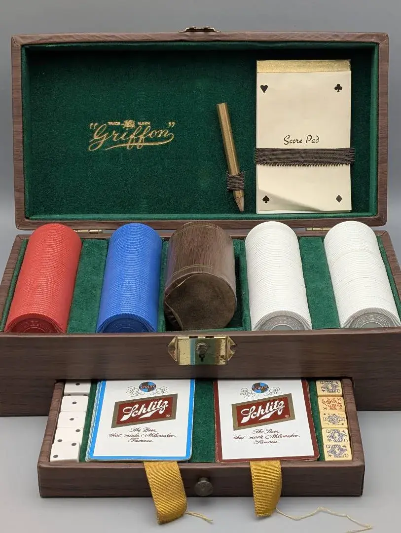 1960s Schlitz Poker Set