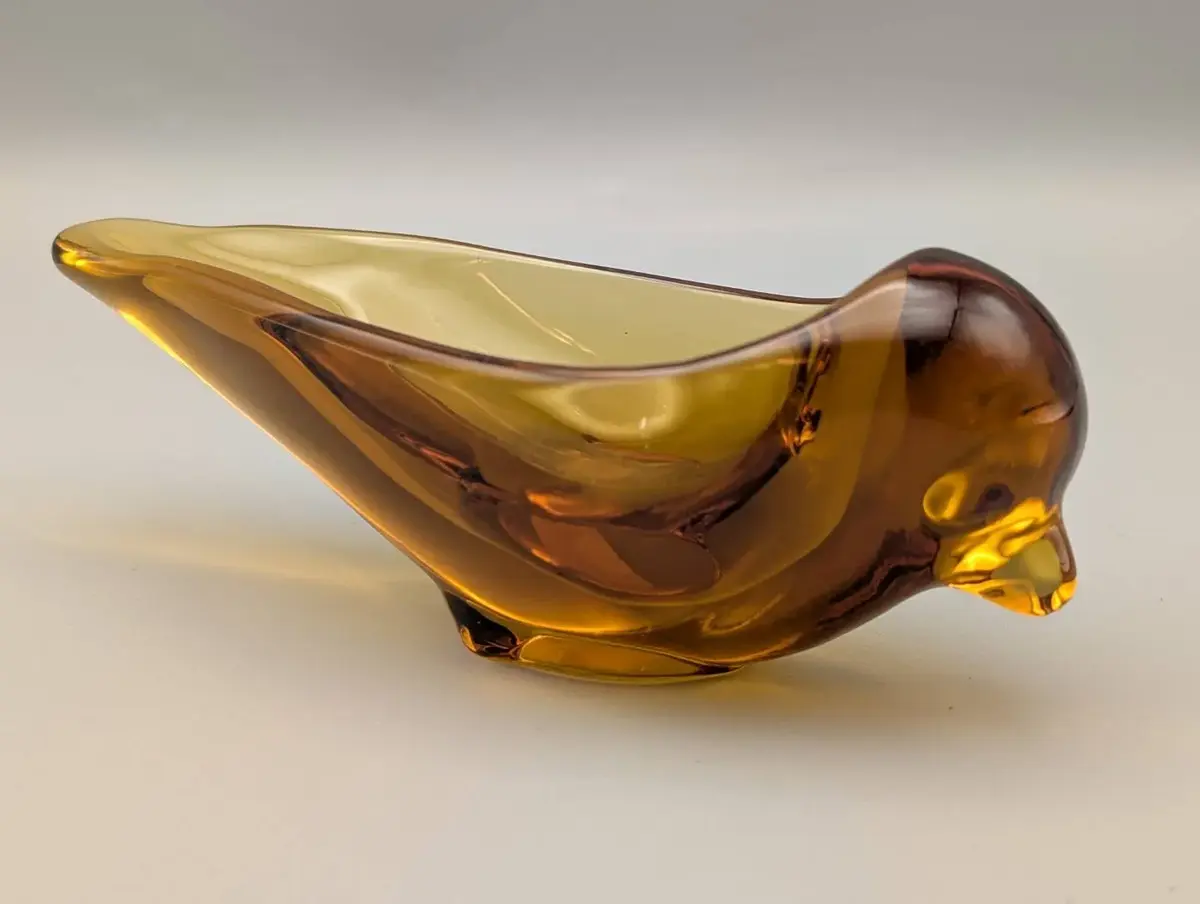 Viking Glass Bird Dish