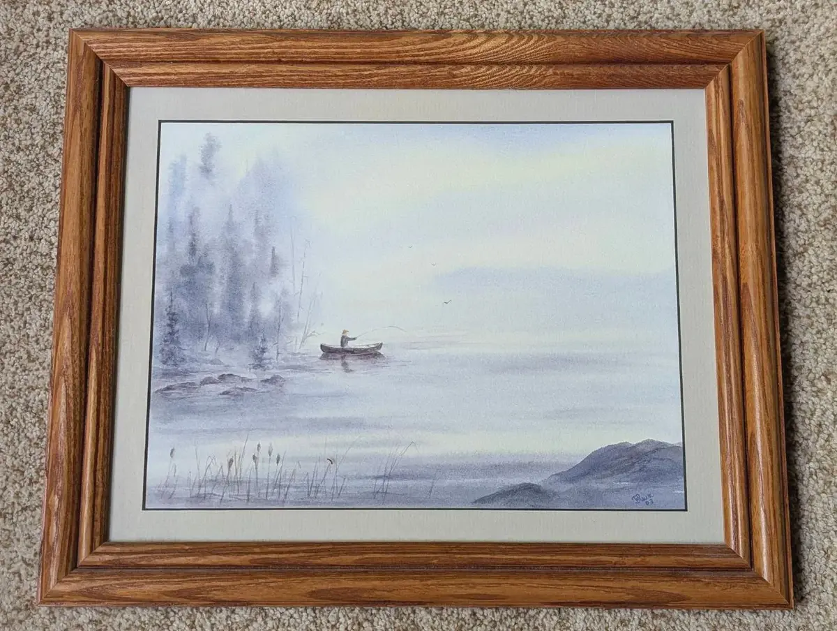 Misty Morning Signed Watercolor 
