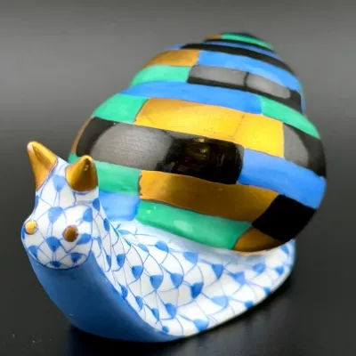 Herend Hand Painted Porcelain Snail
