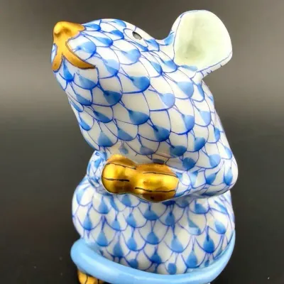 Herend Hand Painted Porcelain Mouse 