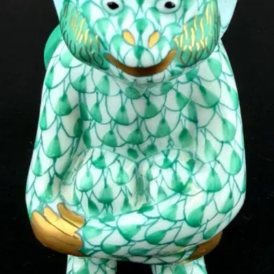 Herend Hand Painted Porcelain Green Monkey 