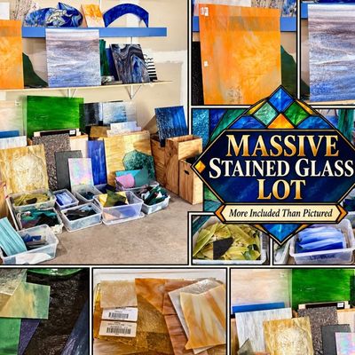 ENTIRE ARTIST'S STUDIO OF STAINED GLASS SUPPLIES!