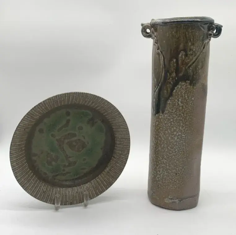 Vintage Stoneware Bowl and Vase