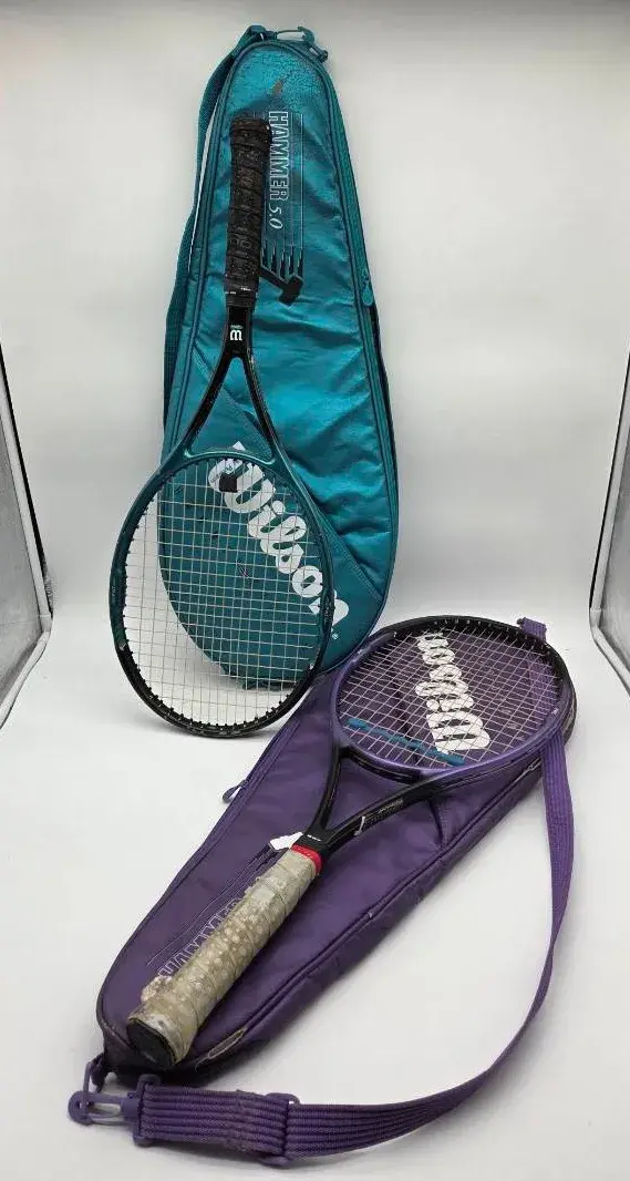 (2) Vintage Wilson Tennis Rackets with Covers