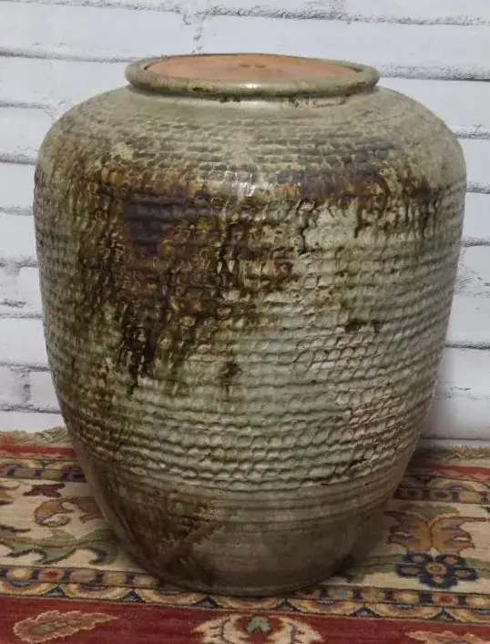 Large Glazed Pottery Crock