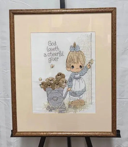 Hand Embroidered Precious Moments Piece 