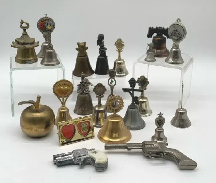 Vintage Metal Bells and Metal Toy Guns