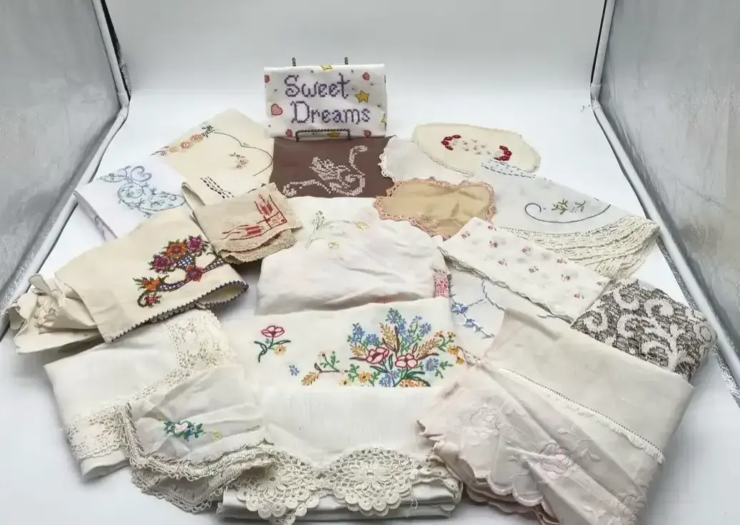 Several Embroidered Linen Items