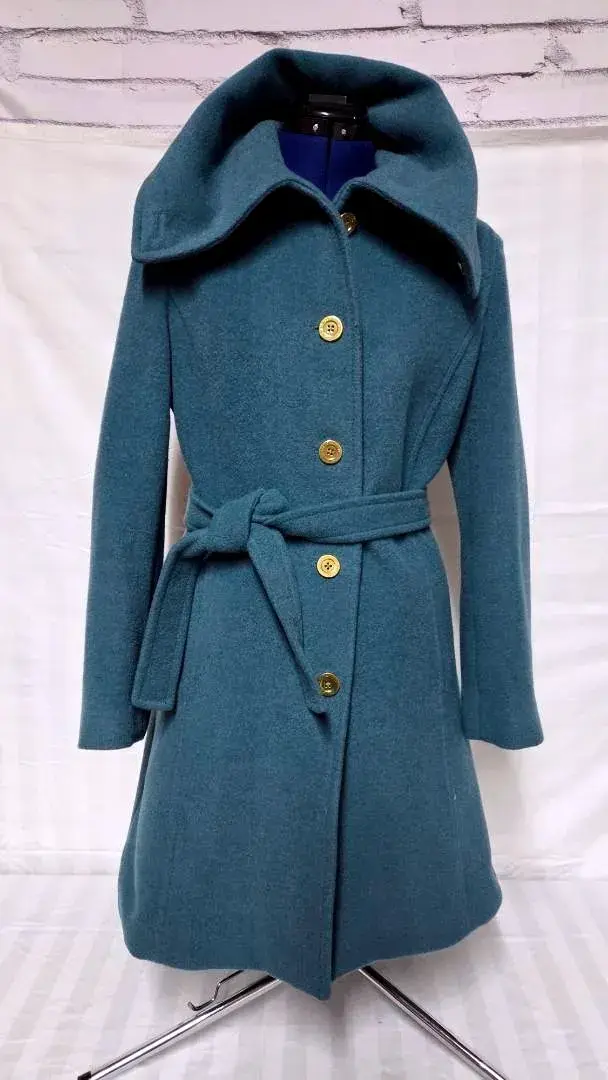 Beautiful Teal Belted Coach Coat- Size S