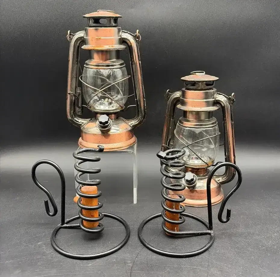 (2) Battery Powered Lanterns & (2) Candle Holders