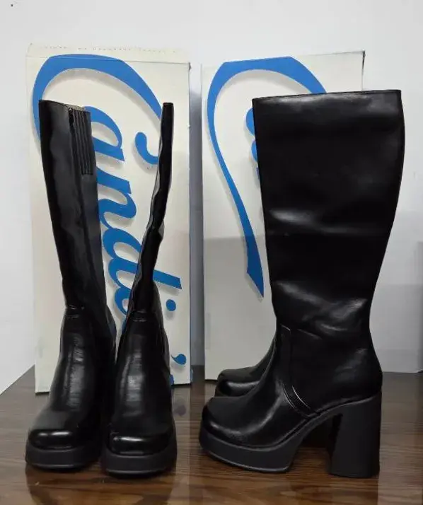(2) Pairs Vintage Candies "Stevy" Tall Chunky Heel Boots- Size 8