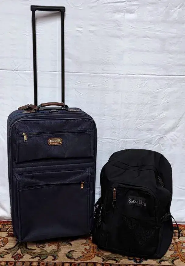 Vintage Jaguar Rolling Suitcase & Sierra Club Backpack