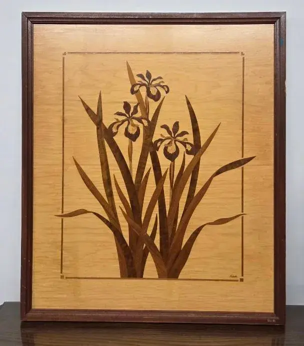 Wooden "Irises" Art Piece