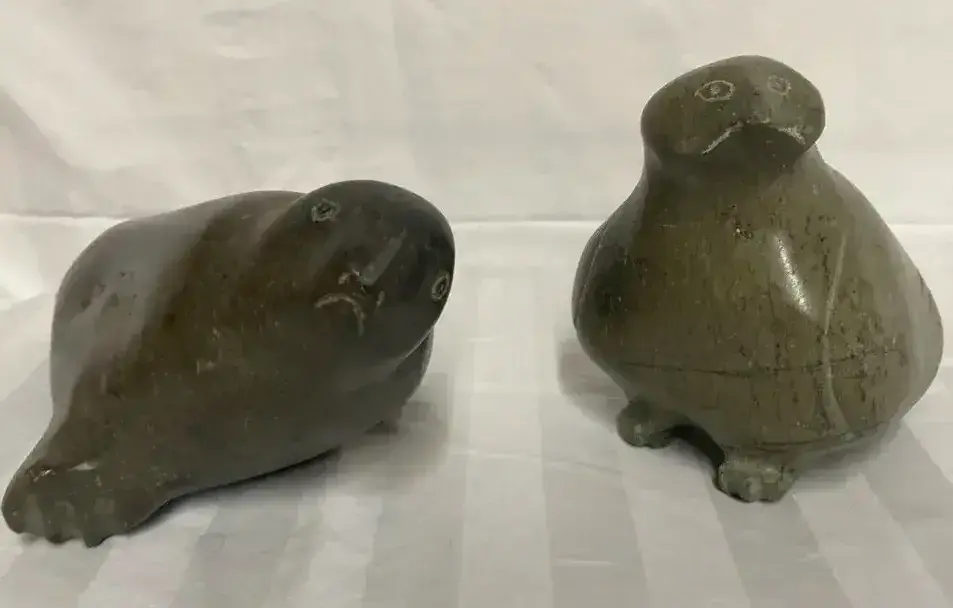 (2) Carved Stone Sculptures 