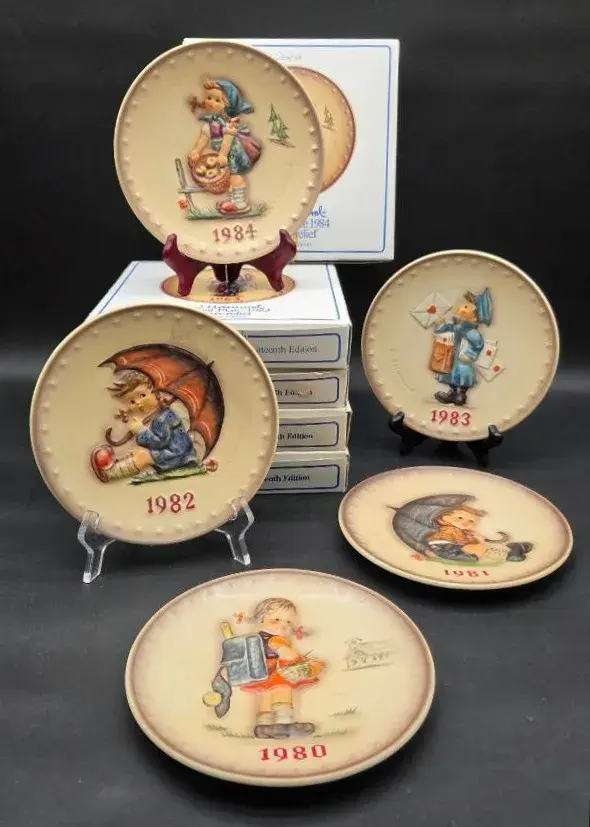 (5) Collectible Hummell Plates- 1980's
