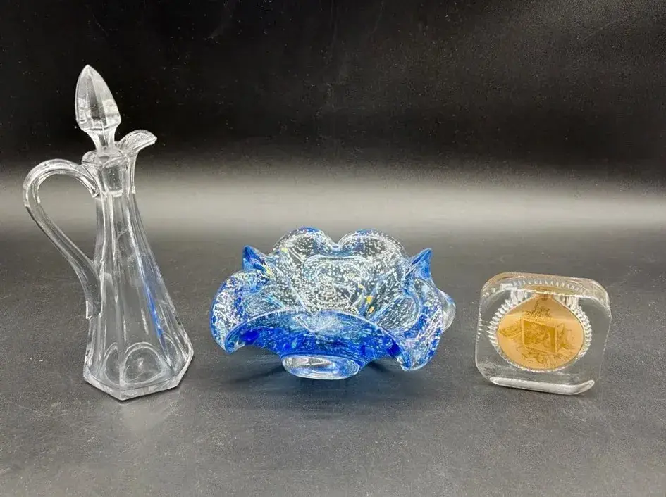 (3) Beautiful Uranium Glass Pieces 