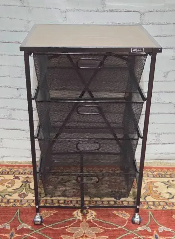 Origami 4 Drawer Rolling Storage Cart