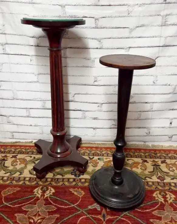 (2) Wooden Display Pedestals 