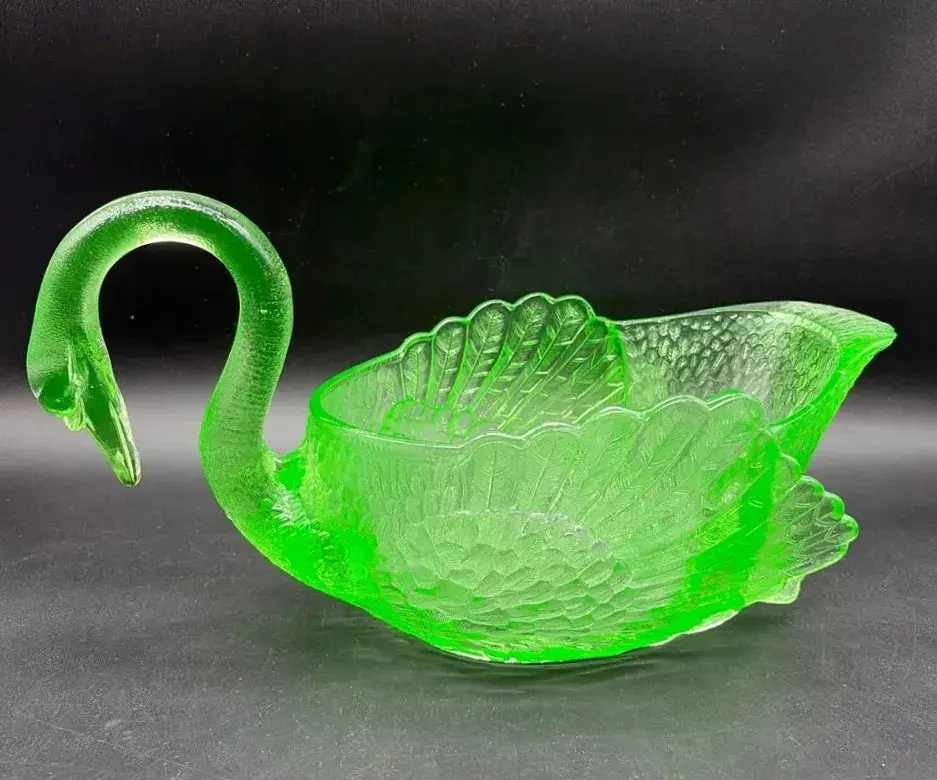 Magnificent Uranium Glass Swan