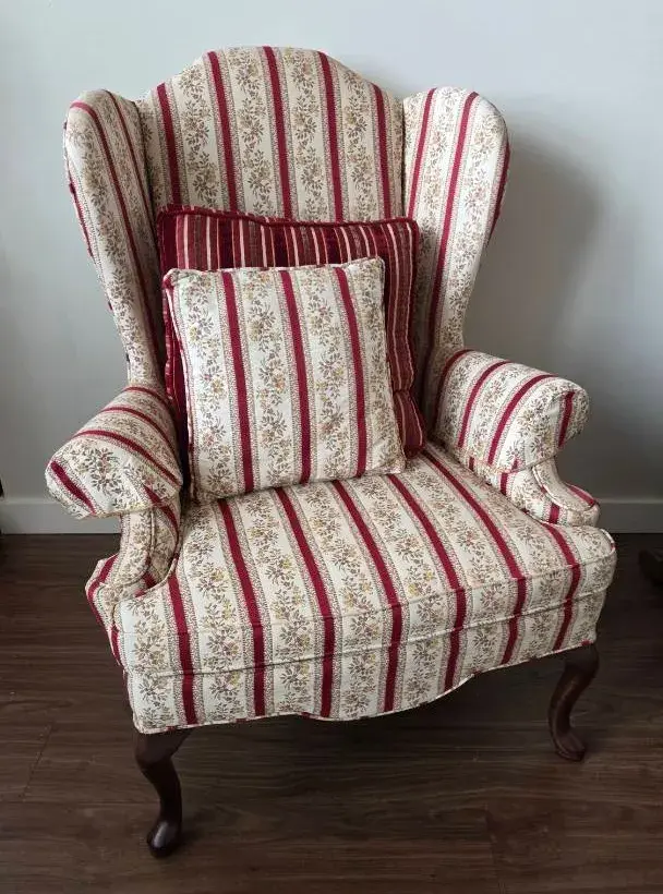(2) Vintage Chippendale Style Wingback Chairs