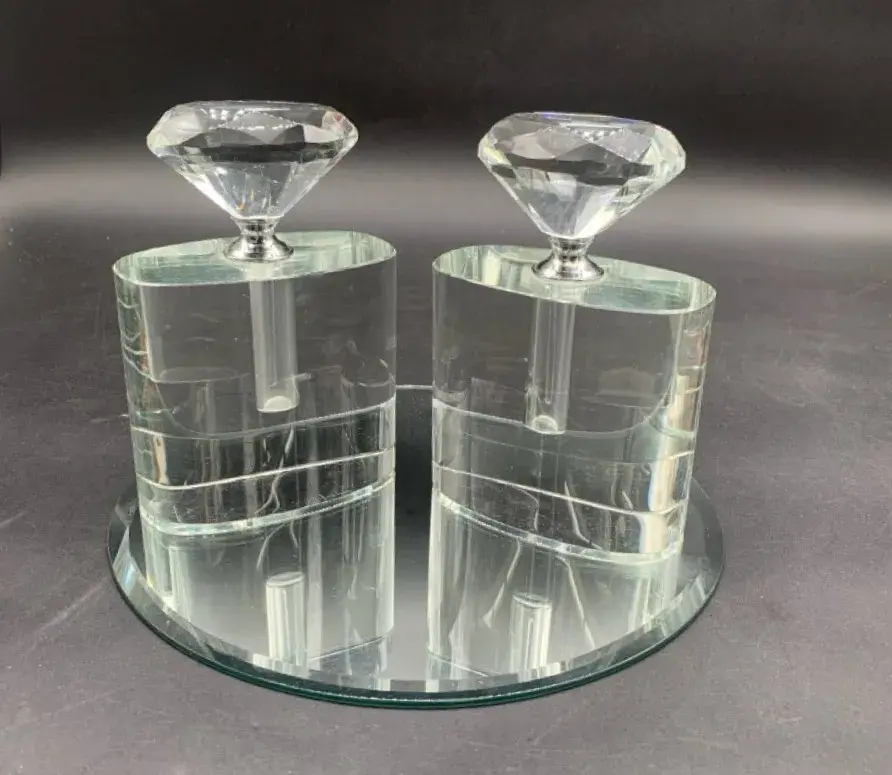 (2) Crystal Glass Perfume Bottles