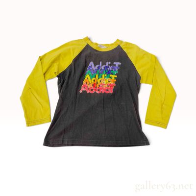 Christian Dior Dior Addict Graphic Cotton Raglan Long Sleeve Top