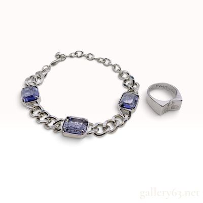 Vivienne Westwood Orb Signet Ring and Cuban Link Bracelet Lot