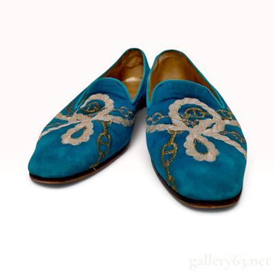 Hermes Turquoise Suede Nautical Chaine d'Ancre Loafers Size 36.5