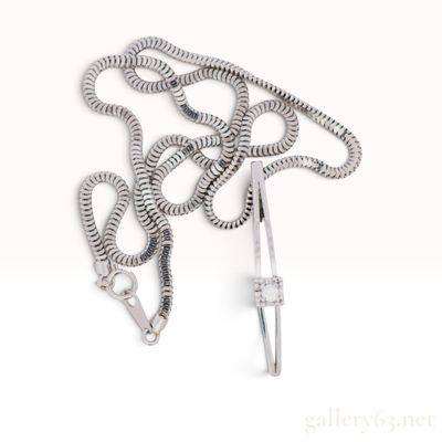 1970s Minimalist Modernism Platinum Diamond Bar Necklace 16.5"