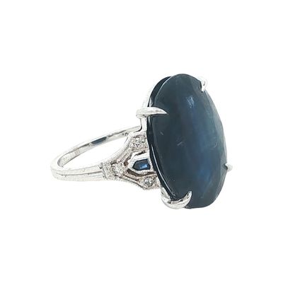 Tiffany & Co. Antique Oval Sapphire and Diamond Ring
