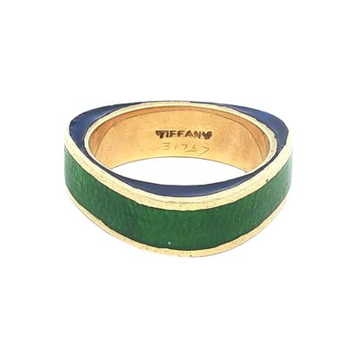 Tiffany & Co. Blue and Green Enamel Band Ring